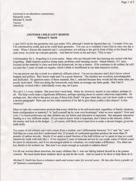 Tucson Citizen op-ed 3/07