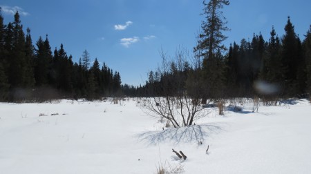 Spring Creek, Boundary Waters Canoe Area, late April 2013.  I camped within 50 yards of the right side of the photograph.