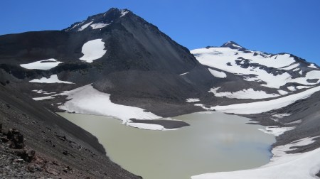 Collier Cone, 7200 feet (2200 m.). It is 2400 feet above the starting point, and there is a lot of downhill, so the total elevation gain is more than 3000 feet (900 m)