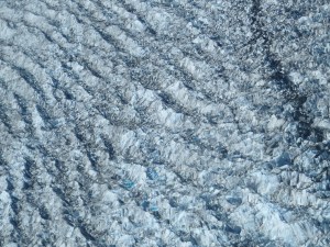 Pattern on glacier from the air.